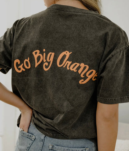 Vols Go Big Orange Acid Wash T Shirt