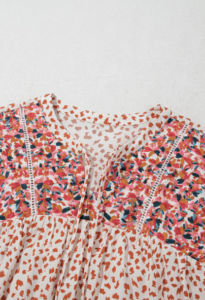 Multi Color Embroidered Top With Tassel Tie