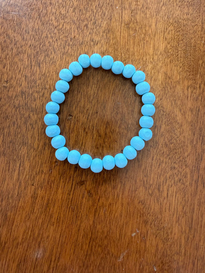 JW1 Boho Painted Wooden Bead Stretch Bracelets