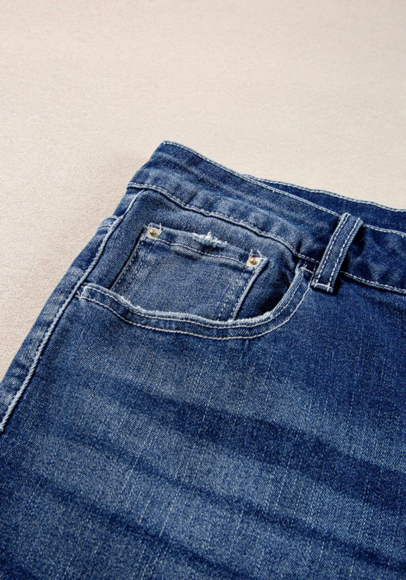 PP26 Blue Jeans with Side Seam Hem Splits and Flare Leg Design for Added Style