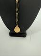Trezo Gold Drop Style Link Necklace