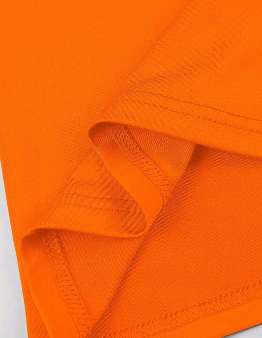 Orange Fitted Baby T with Crew Neck