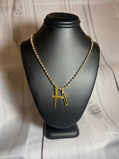 Double cross necklace
