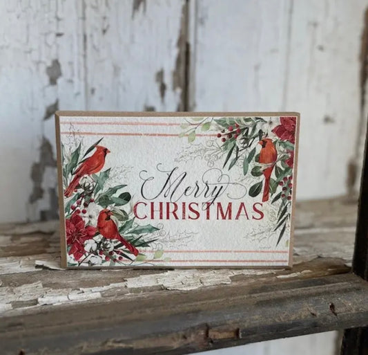 Merry Christmas with Cardinals Sign