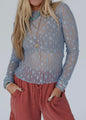 Trendy Lace Long Sleeve in Ashleigh blue