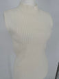 White Turtleneck Sleeveless Sweater