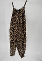 CH16 Toddler Animal Print Spaghetti Strap Bubble Jumpsuit with Beige Base Color