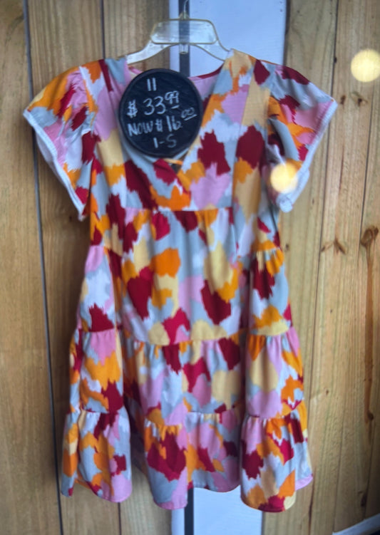 Multi Color Short Sleeve Dress