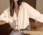 Ivory cream sweater with bows