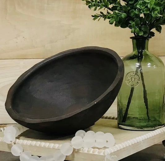 Large Brown Wood Look Dough Bowl