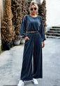 Blue Ribbed Velour 2 pc Set