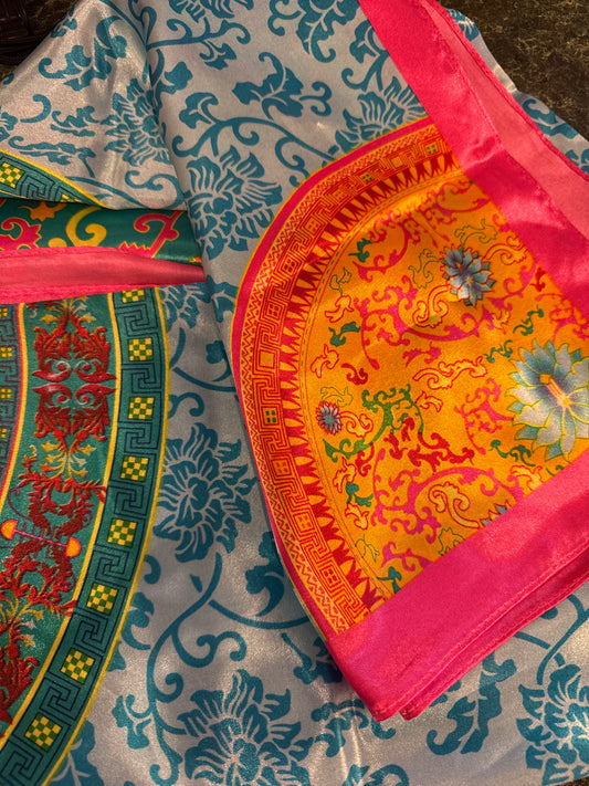 Multi-color S2 scarf by Ivy's Gifts & Boutique, versatile head, neck, or waist accessory with a vibrant, patterned fabric.