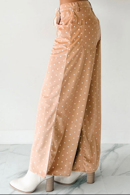 A21 Polka Dot Print Wide Leg Pants - Ivy's Gifts & Boutique