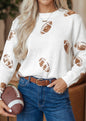 MLSFB White Sweater Embellished with Sequin Footballs for any team
