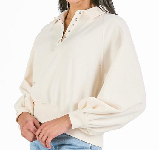 SS Cropped Snap Closure Top