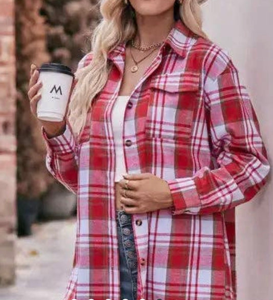 RDF Red Flannel Button Up Shirt