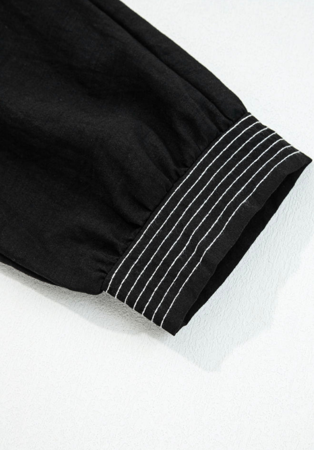 Black Dress with White Accent Stitching