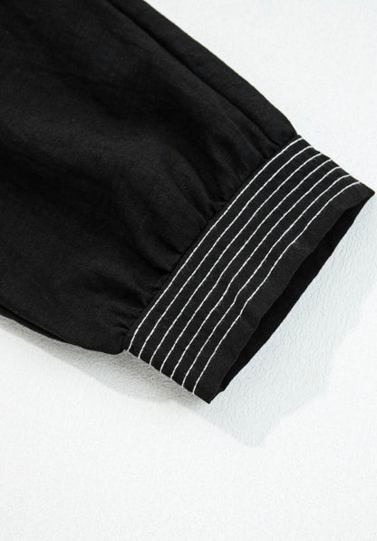 Black Dress with White Accent Stitching