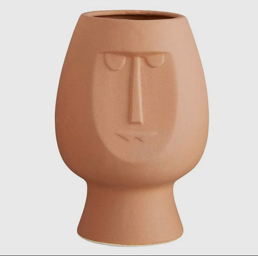Terracotta Face Planter 8.5 inch