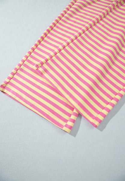 MLPYS Pink and Yellow 2 piece Pant Set with Drawstring Elastic Waist and Pockets