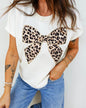 A48 Animal Print Bow Appliqué Top - Ivy's Gifts & Boutique