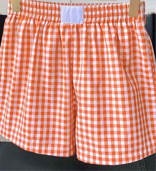 Orange and White Boxer Style Shorts