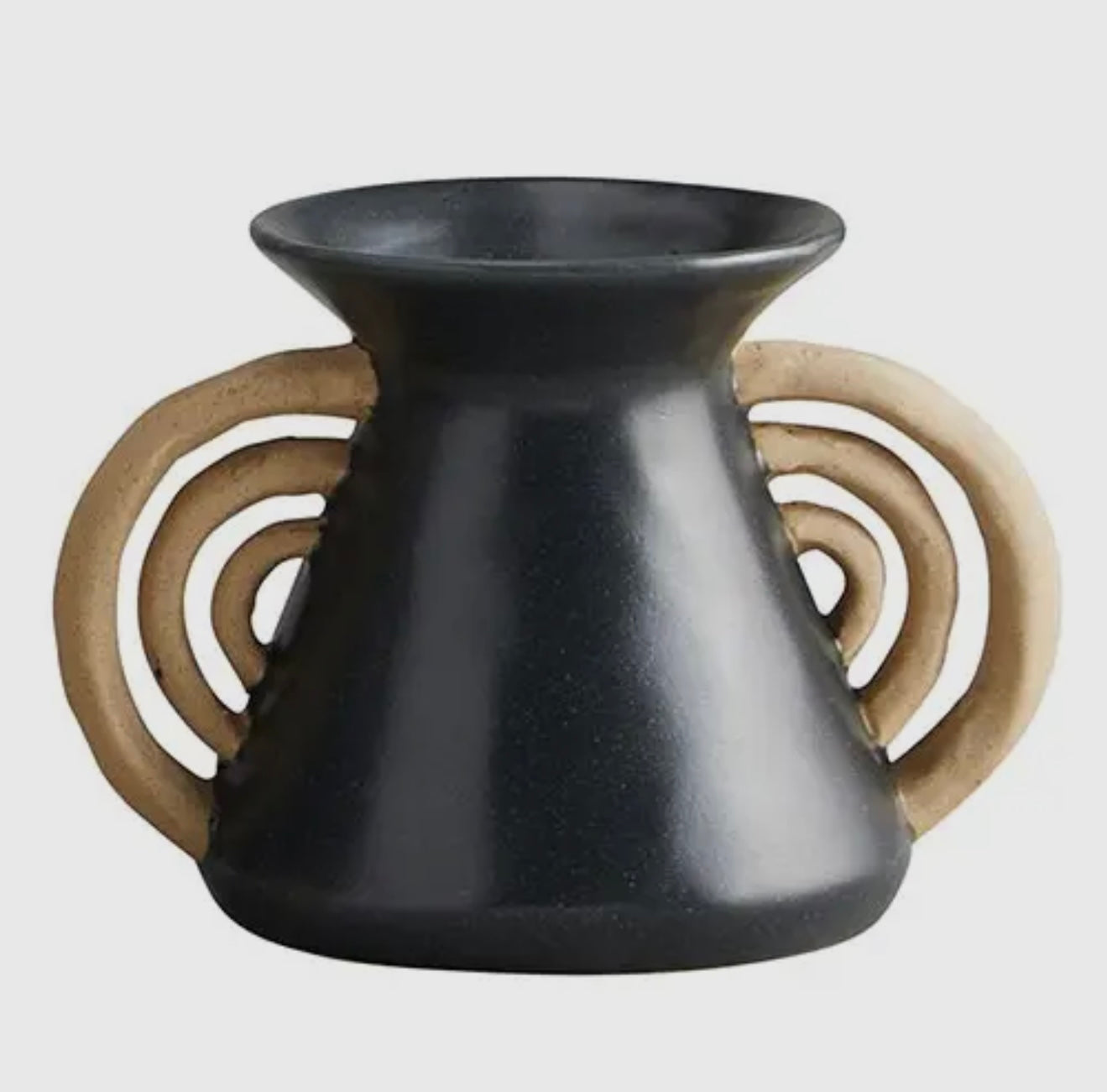 Black Vase with Triomphe Handles