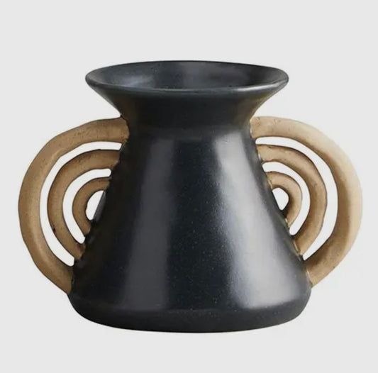 Black Vase with Triomphe Handles
