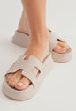 Notched Design Slip On Sandal