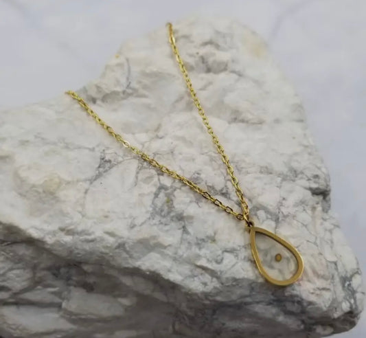 Mustard Seed in Teardrop Style Pendant