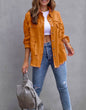 Orange denim casual lapel shacket by Ivy's Gifts & Boutique, featuring button-front design and relaxed fit.