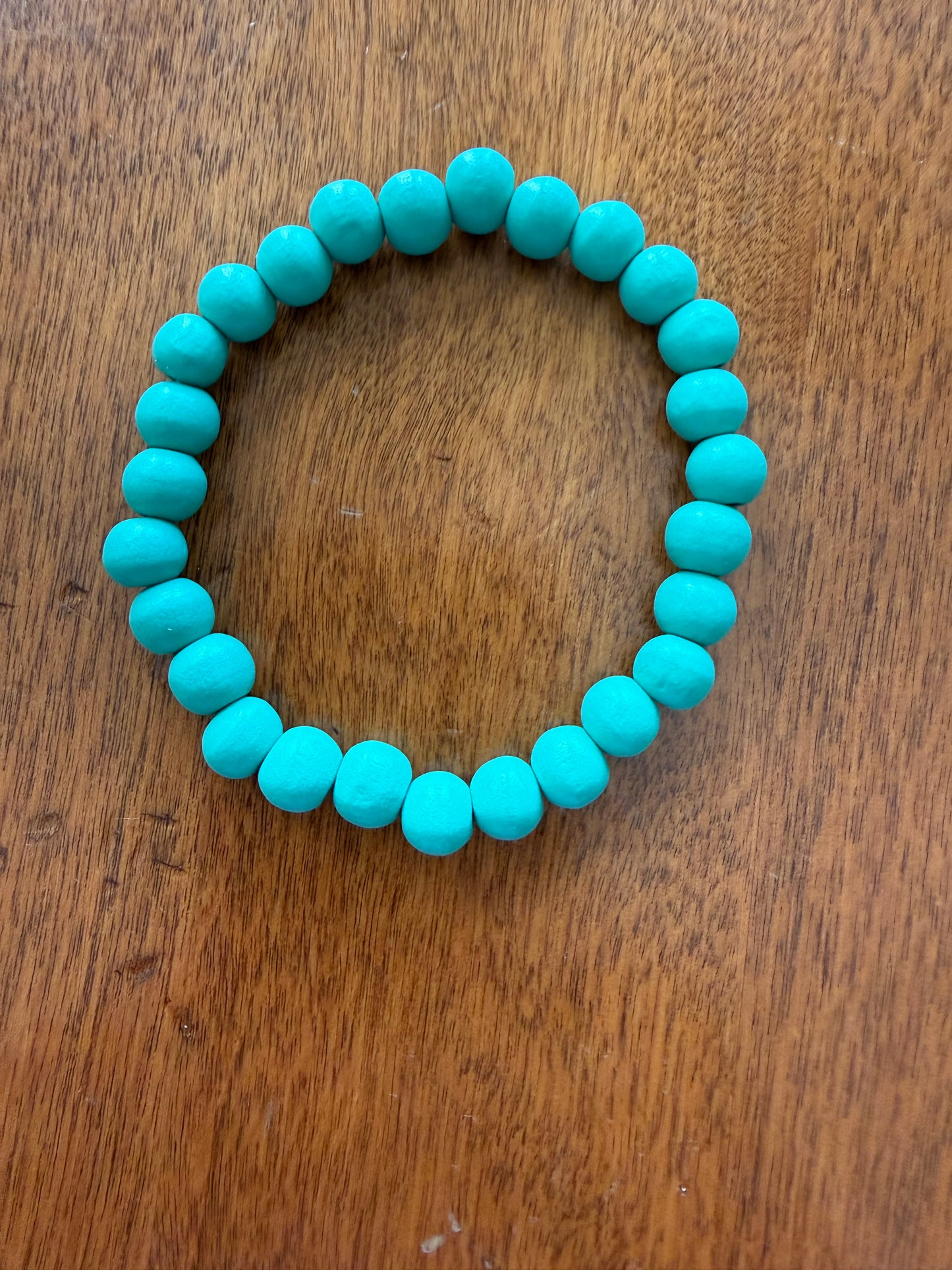 JW1 Boho Painted Wooden Bead Stretch Bracelets