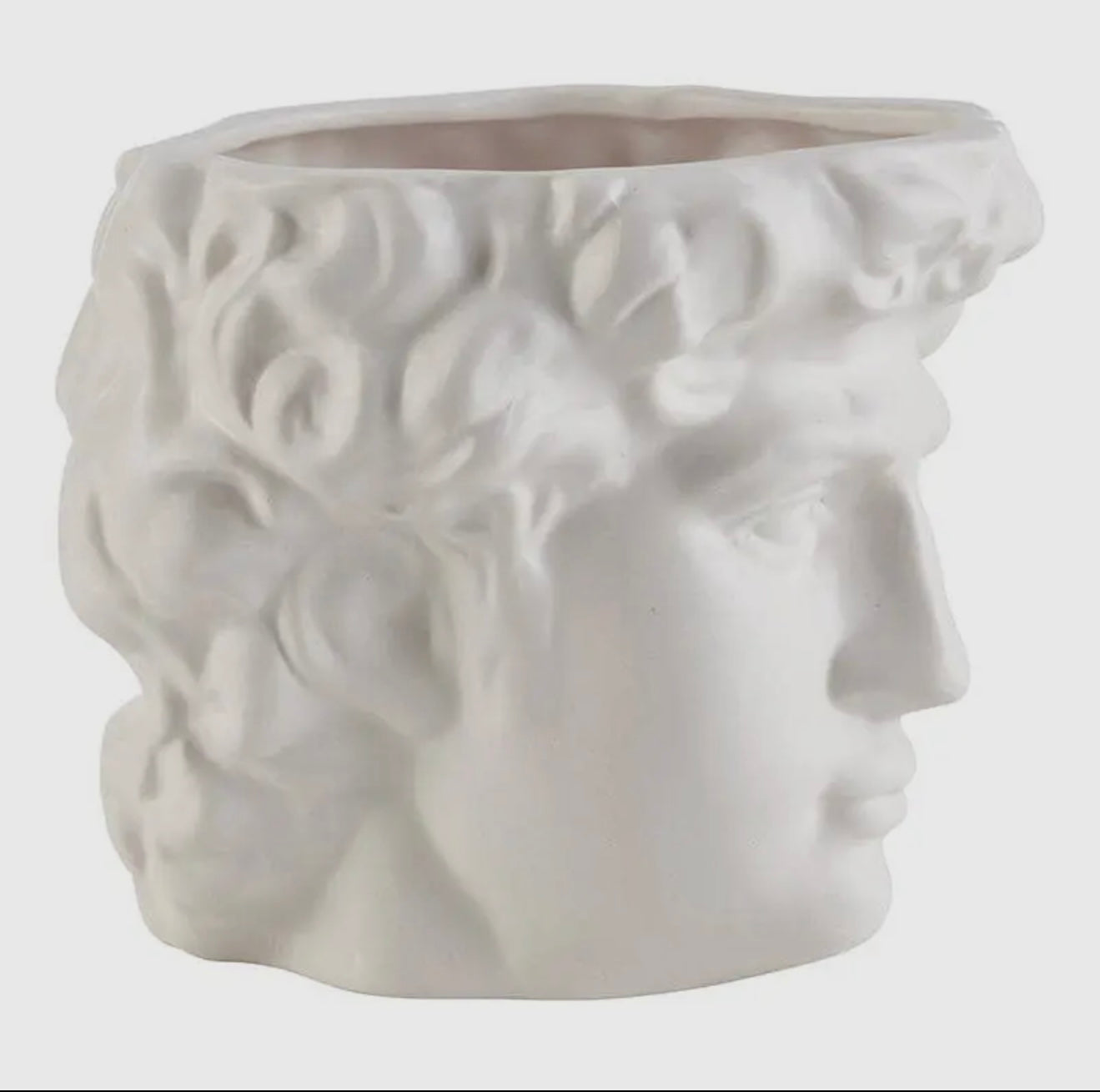 White Greek Head Vase/Planter