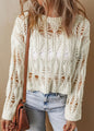 A37 Ivory Loose Woven Summer Sweater - Ivy's Gifts & Boutique