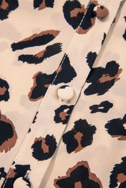 A64 Animal Print Blouse with Ivory Fabric Covered Buttons - Ivy's Gifts & Boutique