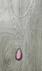 Faux Pink Turquoise Layered Necklace