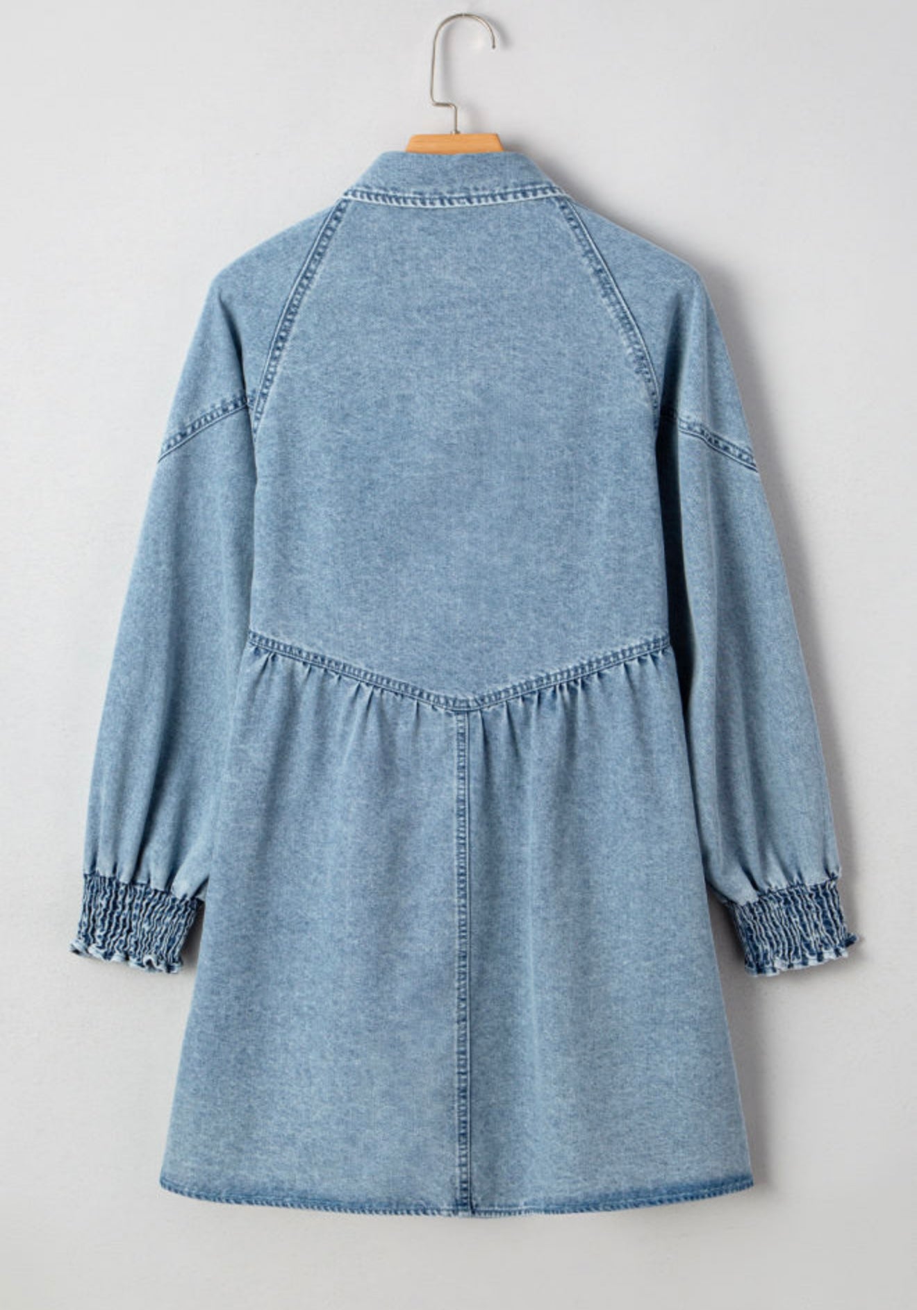 A16 Soft Denim Dress with Pearl Snap Buttons