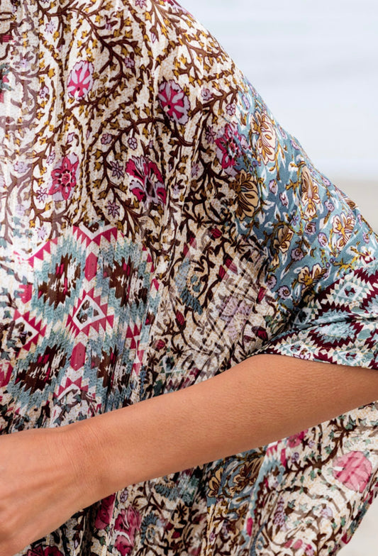 Multi Color Printed Kimono
