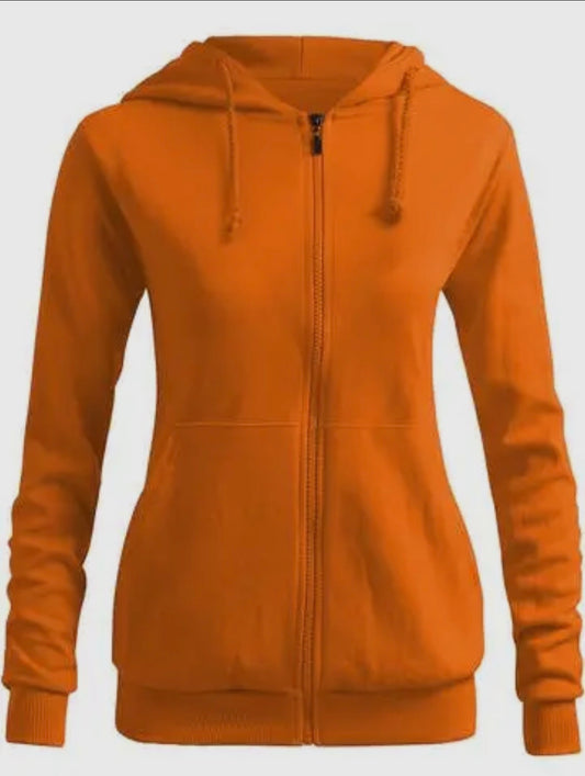 Lightweight A120 zip-up hoodie by Ivy's Gifts & Boutique, shown in a neutral color with a front zipper and hood.