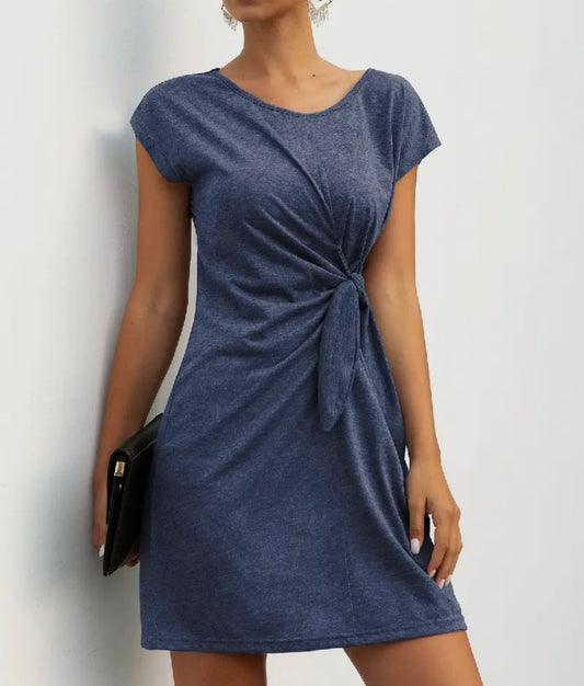 Blue Waist Tie Dress