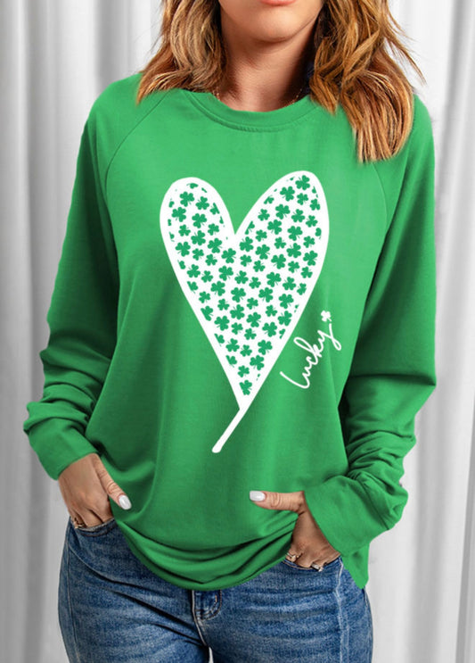 Green Lucky French Terry Sweatshirt