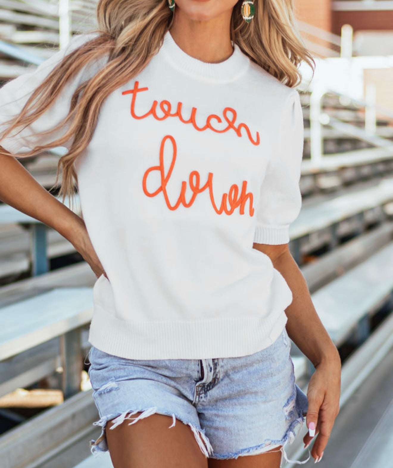 Touch Down Sweater with Short Sleeves