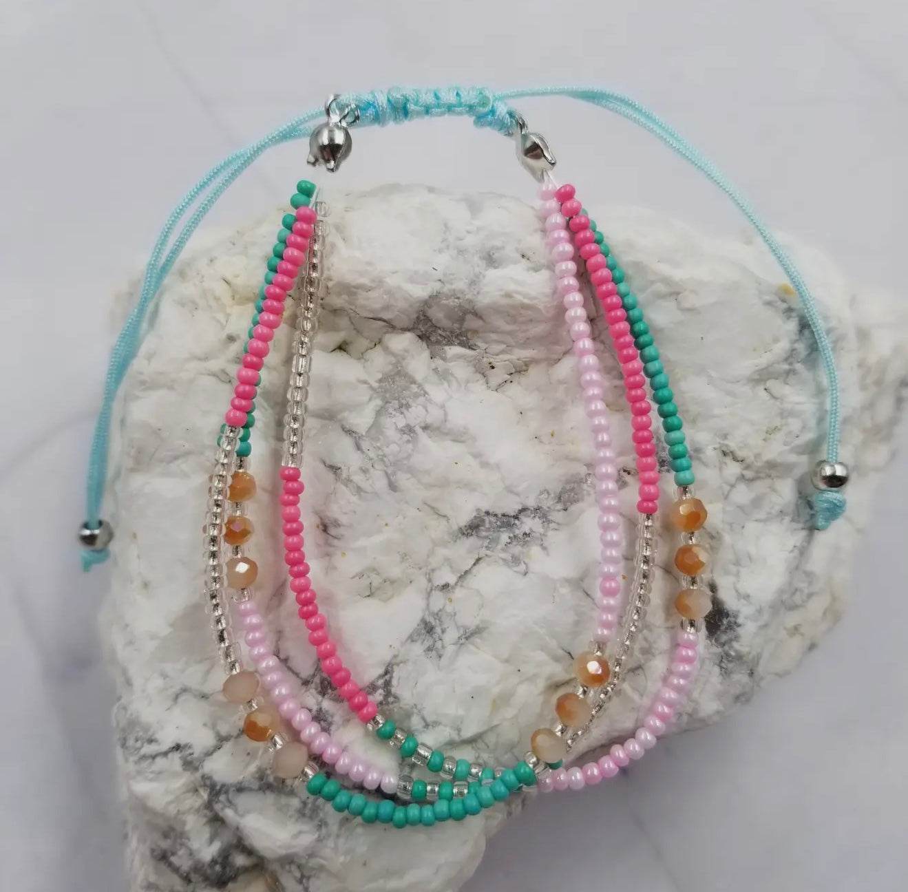 Boho Style Seed Bead Adjustable String Bracelet