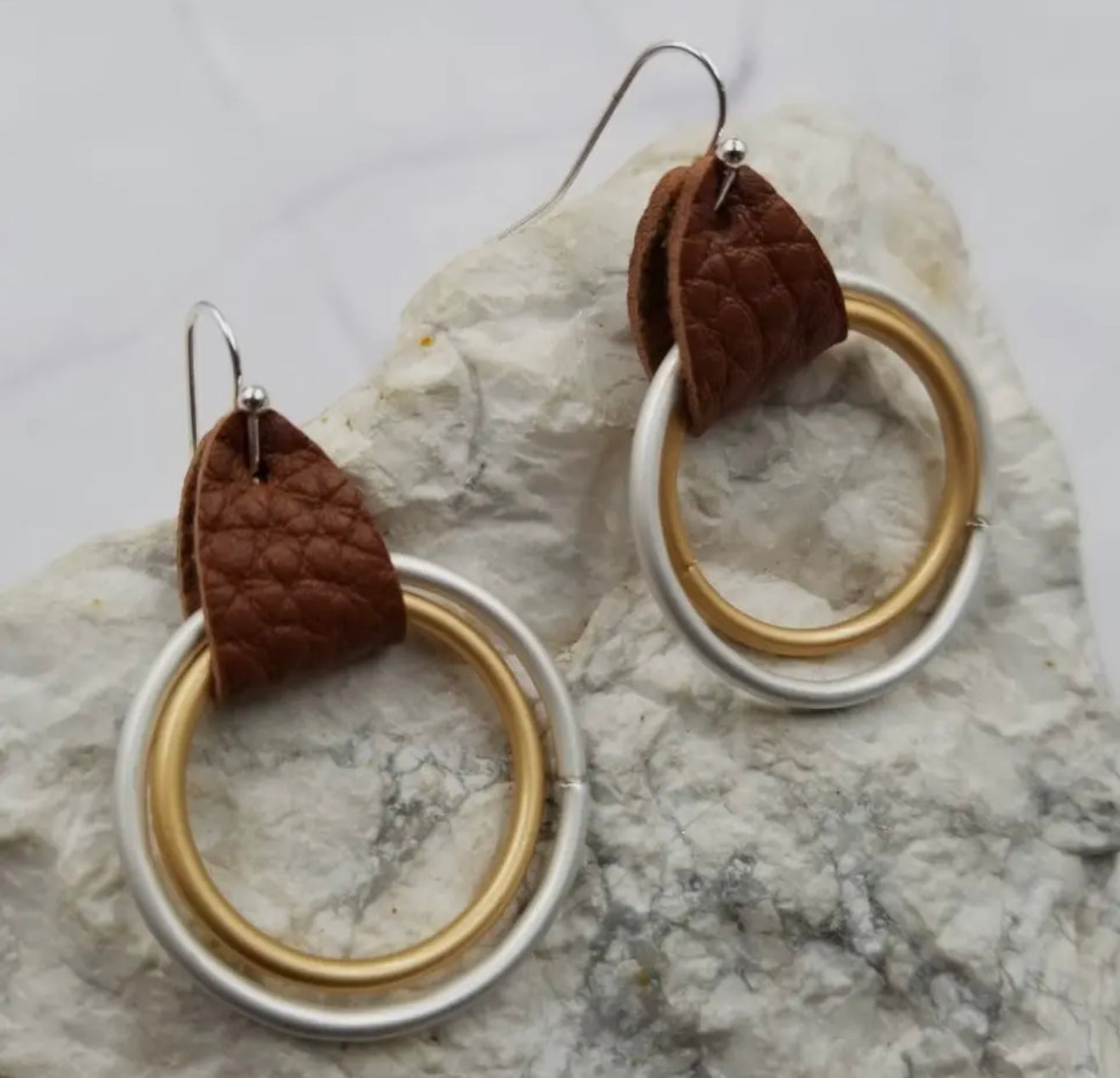 Mixed Metal Hoop Earrings