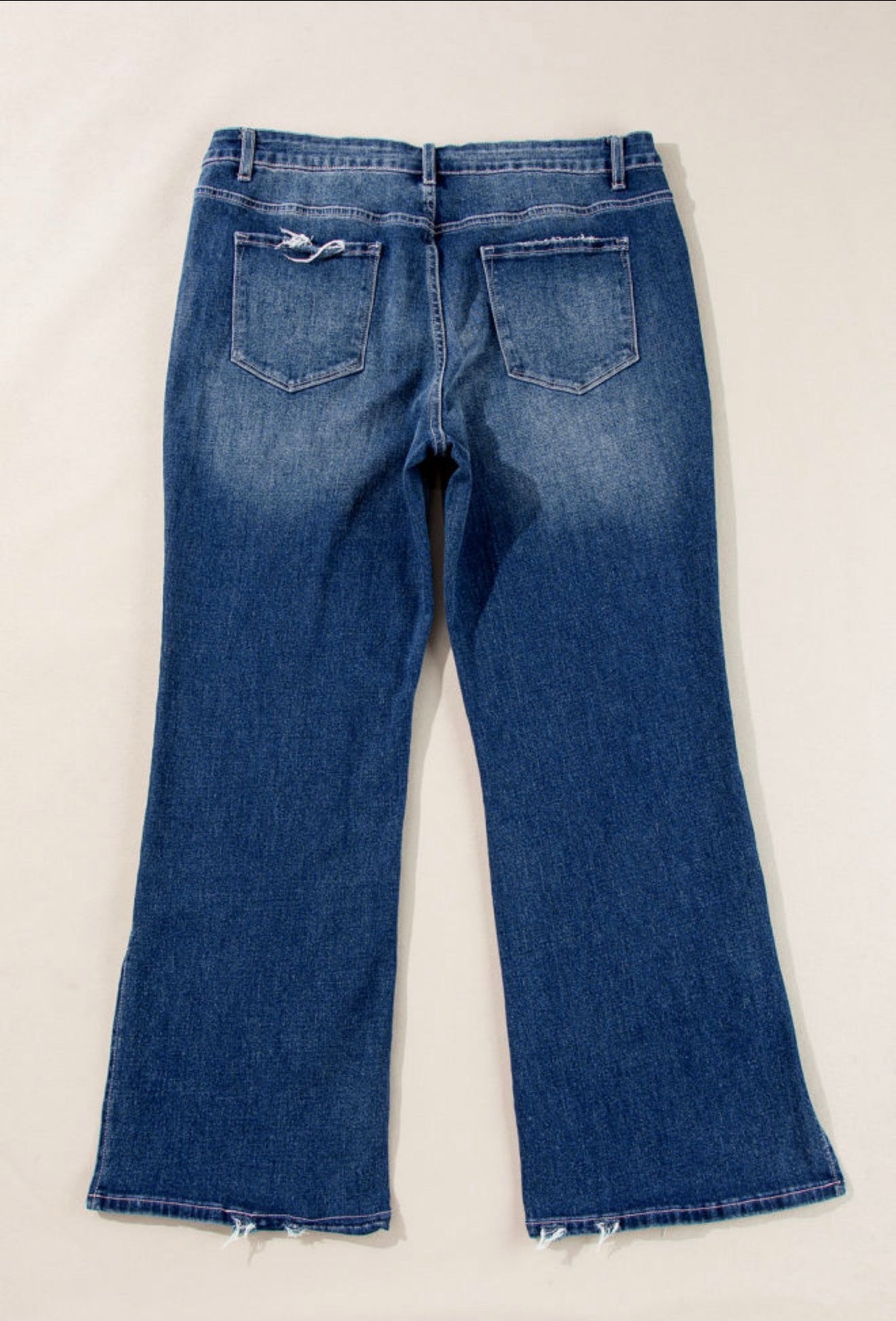 PP26 Blue Jeans with Side Seam Hem Splits and Flare Leg Design for Added Style