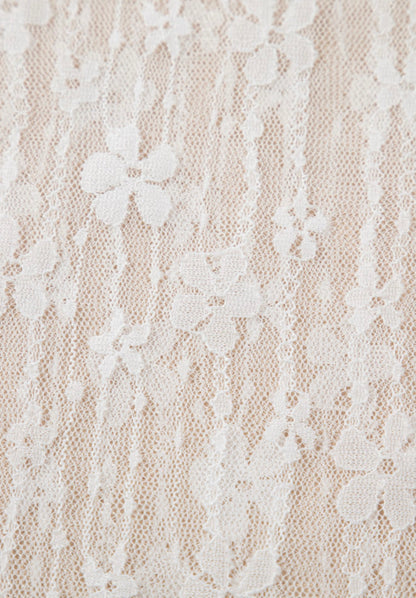 White Lace Accent Top