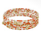 OWG Orange and White Seed Bead 5 Strand Bracelet Set
