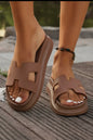 Notched Design Slip On Sandal