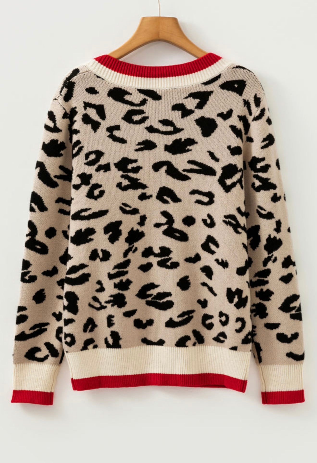 A9 Animal Print Sweater with Bold Red Accent Boarder - Ivy's Gifts & Boutique