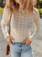 A19 Ivory Sheer Block Design Top